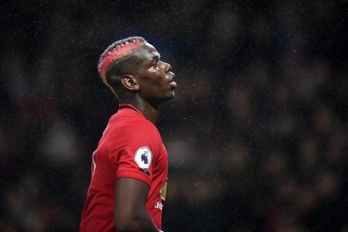 MANCHESTER, ENGLAND - SEPTEMBER 30: Paul Pogba of Manchester United looks on during the Premier League match between Manchester United and Arsenal FC at Old Trafford on September 30, 2019 in Manchester, United Kingdom. (Photo by Michael Regan/Getty Images)