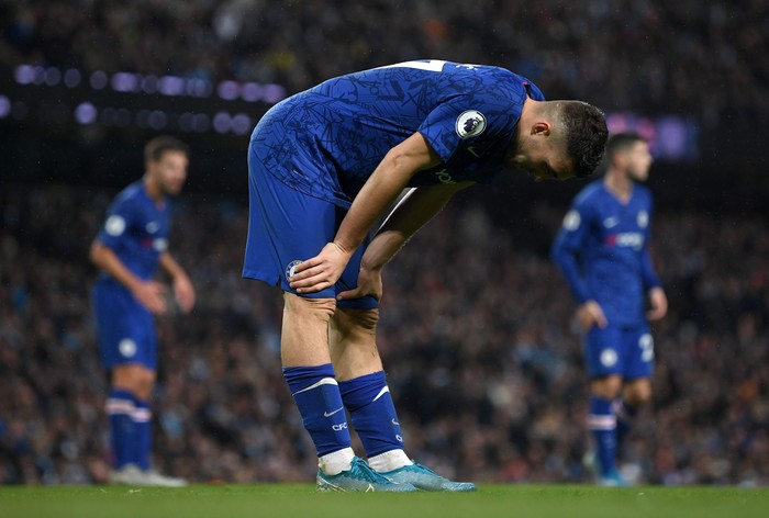 MANCHESTER, ENGLAND - NOVEMBER 23: Mateo Kovacic of Chelsea reacts during the Premier League match between Manchester City and Chelsea FC at Etihad Stadium on November 23, 2019 in Manchester, United Kingdom. (Photo by Michael Regan/Getty Images)