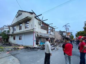 Kebakaran di Lorong 3 Pasar Muntok Bangka, 4 Ruko Ludes