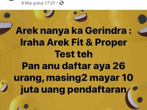 Warganet Sorot Biaya Rp 10 Juta Pendaftaran Bacabup Gerindra Sukabumi Warganet Sorot Biaya Rp 10 Juta Pendaftaran Bacabup Gerindra Sukabumi