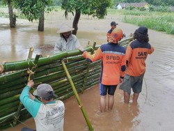 Luweng Tersumbat, Banjir Genangi Permukiman dan Sawah di Wonogiri