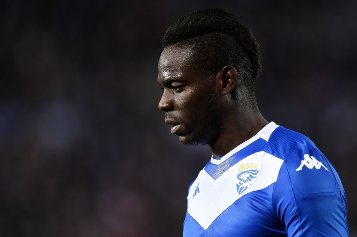 BRESCIA, ITALY - DECEMBER 14: Mario Balotelli of Brescia looks on during the Serie A match between Brescia Calcio and US Lecce at Stadio Mario Rigamonti on December 14, 2019 in Brescia, Italy. (Photo by Tullio M. Puglia/Getty Images)