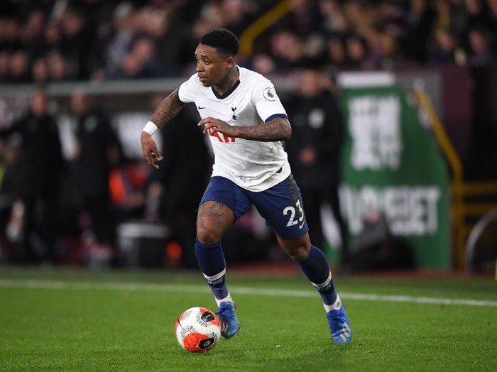 BURNLEY, ENGLAND - MARCH 07: Spurs player Steven Bergwijn in action during the Premier League match between Burnley FC and Tottenham Hotspur at Turf Moor on March 07, 2020 in Burnley, United Kingdom. (Photo by Stu Forster/Getty Images)
