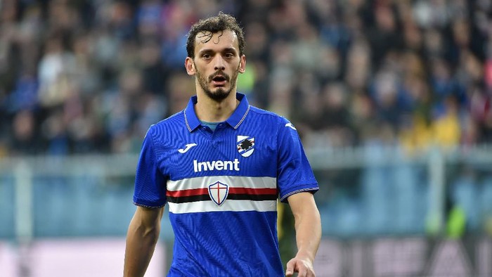 GENOA, ITALY - JANUARY 12: Manolo Gabbiadini of UC Sampdoria during the Serie A match between UC Sampdoria and Brescia Calcio at Stadio Luigi Ferraris on January 12, 2020 in Genoa, Italy. (Photo by Paolo Rattini/Getty Images)