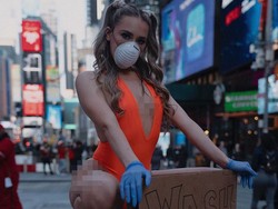 Aksi Model Pakai Baju Renang di Publik Cegah Virus Corona Jadi Sensasi