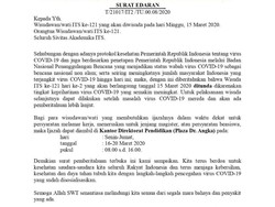 Antisipasi Corona, Wisuda ITS di Hari Kedua Ditunda