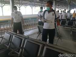 Cegah Corona, Terminal dan Stasiun di Bojonegoro Disemprot Disinfektan