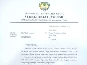 Cegah Corona, Bupati Gowa Minta Ijtima Dunia Zona Asia Ditunda