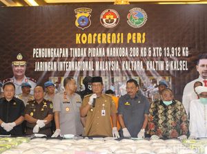 Polisi Bongkar Penyelundupan 208 Kg Sabu di Kalsel