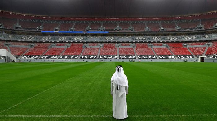 Stadion Piala Dunia 2020 DOHA, QATAR - DECEMBER 17: A general view during a stadium tour ahead of the FIFA World Cup Qatar 2022 at Al Bayt Stadium on December 17, 2019 in Doha, Qatar. (Photo by Francois Nel/Getty Images)