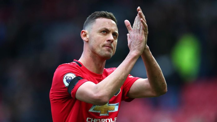 MANCHESTER, ENGLAND - FEBRUARY 23: Nemanja Matic of Manchester United applauds fans after the Premier League match between Manchester United and Watford FC at Old Trafford on February 23, 2020 in Manchester, United Kingdom. (Photo by Clive Brunskill/Getty Images)