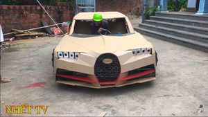 Kreatif! Lamborghini dan Bugatti Dibuat dari Kardus Bekas