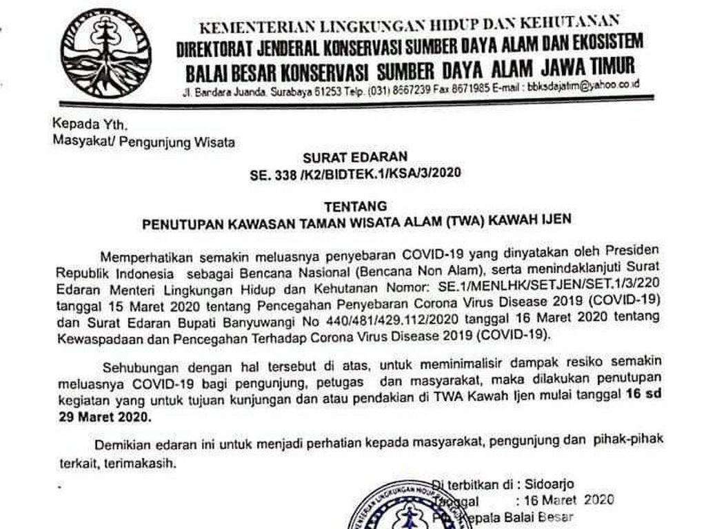Taman Wisata Alam Kawah Ijen Ditutup Dampak Corona Taman Wisata Alam Kawah Ijen Ditutup Dampak Corona