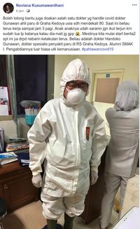 Penampilan dokter Handoko Gunawan. 
