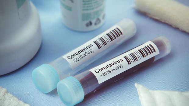 Detail of coronavirus test tubes
