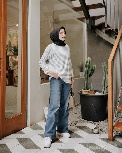 Gak Bikin Tubuh Terlihat Pendek Ini 6 Hijab Style Celana  