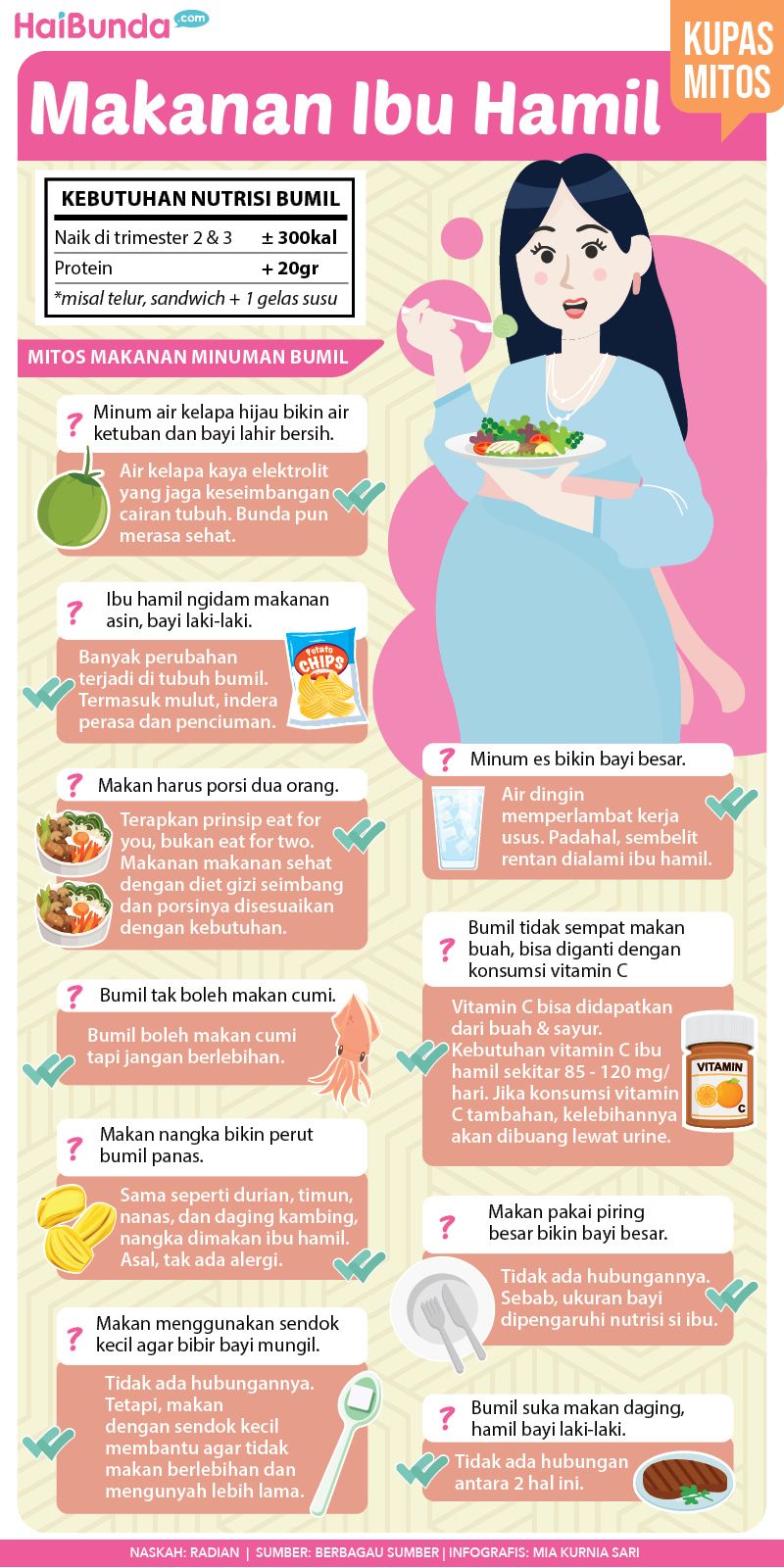 Infografis Mitos Makanan Ibu Hamil