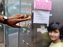 Anak-anak di India, Taruh Tusuk Gigi di Lift Untuk Cegah Virus Corona