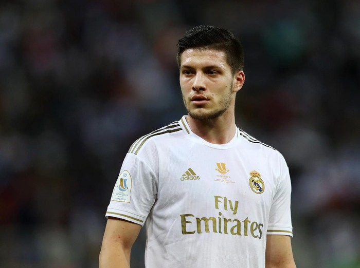 JEDDAH, SAUDI ARABIA - JANUARY 12: Luka Jovic of Real Madrid looks on during the Supercopa de Espana Final match between Real Madrid and Club Atletico de Madrid at King Abdullah Sports City on January 12, 2020 in Jeddah, Saudi Arabia. (Photo by Francois Nel/Getty Images)
