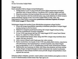 Rektor UGM: Mulai Besok Seluruh Dosen WFH, Mahasiswa Kos Jangan Pulkam