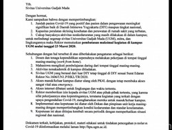 Rektor UGM: Mulai Besok Seluruh Dosen WFH, Mahasiswa Kos Jangan Pulkam