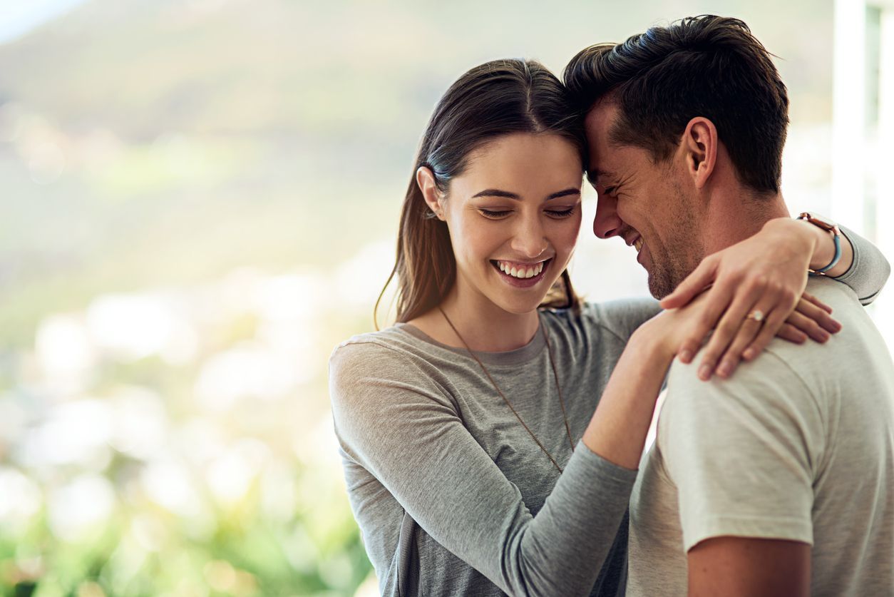 Shot of a happy young couple in a loving embrace