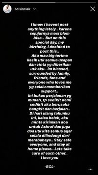 Insta Stories Bunga Citra Lestari