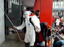 Cegah COVID-19, Rutan Palu Disemprot Cairan Disinfektan