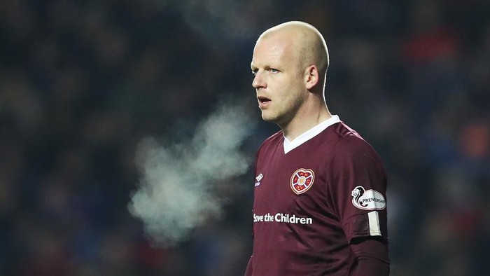 GLASGOW, SCOTLAND - DECEMBER 01: Steven Naismith of Heart of Midlothian is seen during the Ladbrokes Premiership match between Rangers and Hearts at Ibrox Stadium on December 01, 2019 in Glasgow, Scotland. (Photo by Ian MacNicol/Getty Images)