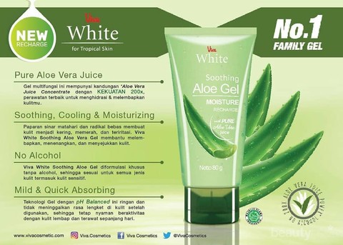 Viva White Soothing Aloe Gel Lidah Buaya Multifungsi Untuk Melembapkan Dan Atasi Jerawat