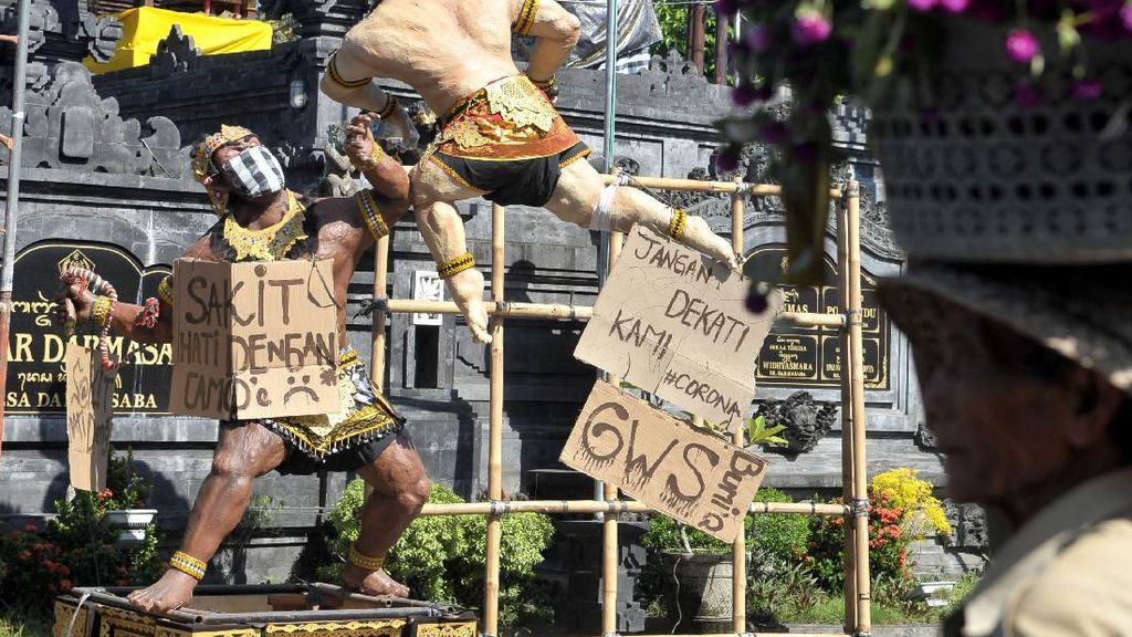 Ogoh-ogoh di Bali juga Pakai Masker Cegah Corona
