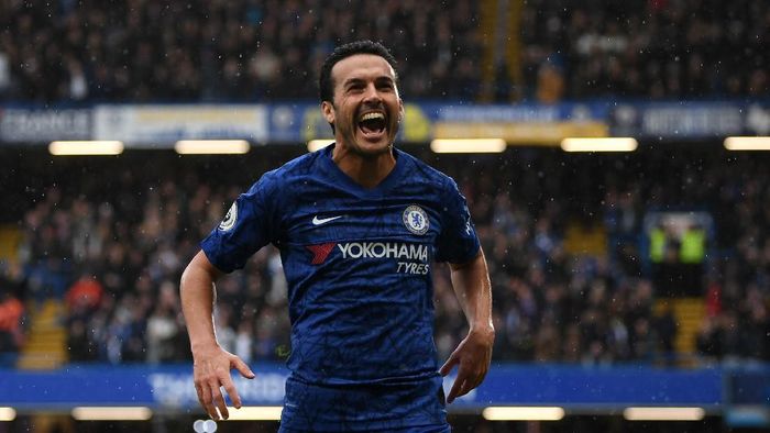 Pedro Rodriguez LONDON, ENGLAND - MARCH 08: Pedro of Chelsea celebrates after scoring his teams second goal during the Premier League match between Chelsea FC and Everton FC at Stamford Bridge on March 08, 2020 in London, United Kingdom. (Photo by Shaun Botterill/Getty Images)