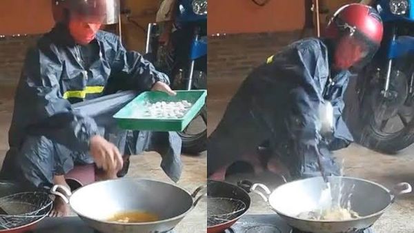 Kocak! Begini Jadinya Ketika Masak Harus Pakai Safety First