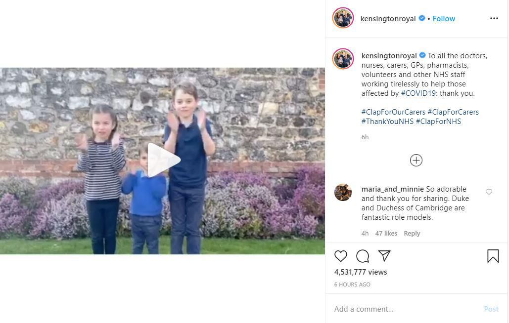 Gemas! 3 Anak Kate Middleton & William Beri Dukungan untuk Petugas Medis