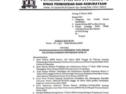 Masa Belajar di Rumah Diperpanjang untuk Siswa SD-SMP Kota Serang