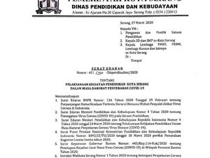 Masa Belajar di Rumah Diperpanjang untuk Siswa SD-SMP Kota Serang Masa Belajar di Rumah Diperpanjang untuk Siswa SD-SMP Kota Serang