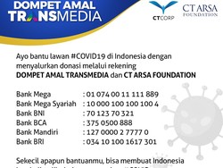 TRANSMEDIA dan CT ARSA Foundation Galang Donasi Lawan Corona