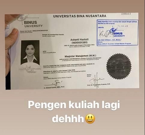 Ashanty Pamer Ijazah S2, Nama Aslinya Terungkap