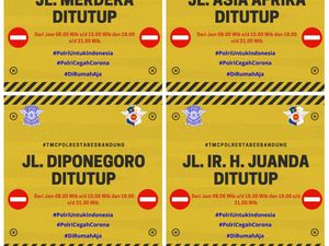 Pandemi Corona, Sejumlah Jalan Protokol di Bandung Ditutup Sementara