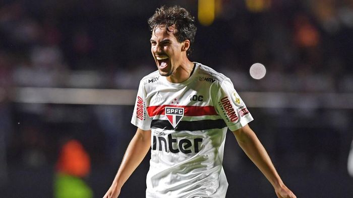 Igor Gomes Igor Gomes of Brazils Sao Paulo celebrates his goal against Ecuadors Liga de Quito during their 2020 Copa Libertadores football match held at Morumbi stadium, in Sao Paulo, Brazil, on March 11, 2020. (Photo by NELSON ALMEIDA / AFP)