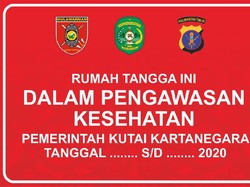 Rumah ODP di Kukar Ditempeli Stiker Agar Bisa Diawasi Warga