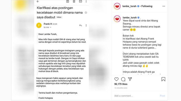 Unggahan akun gosip