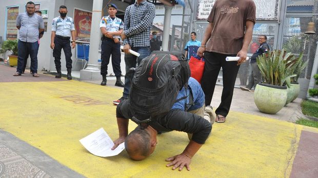Salah satu napi di Lapas Tanjung Gusta, Medan, yang masuk program asimilasi.