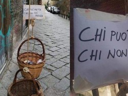 Warga Italia Siapkan Keranjang Isi Makanan untuk Tunawisma Selama Lockdown