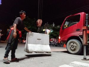 Blokade Beton di Kota Tegal Dibongkar