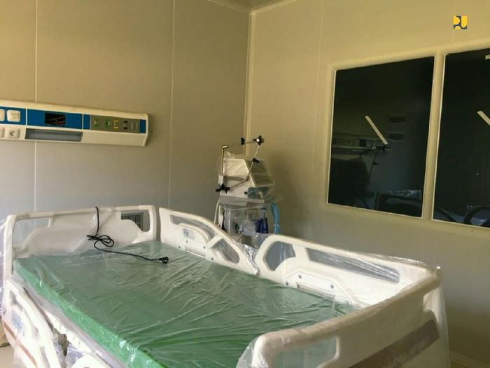 Penampakan salah satu ruangan RS corona di Pulau Galang, dilengkapi alat-alat pendukung perawatan pasien/Foto: Dok. Istimewa/Kementerian PUPR: Penampakan RS Corona di Pulau Galang