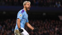Striker Manchester City, Sergio Aguero di tempat ketiga. Pemain asal Argentina itu sudah menceploskan 16 gol (Getty Images/Laurence Griffiths)