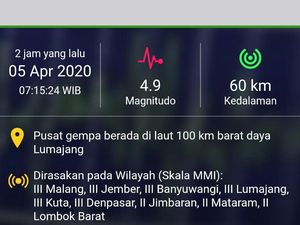 Gempa M 4,9 Lumajang Hanya Dirasakan Warga Pesisir