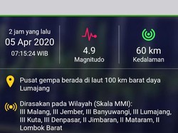 Gempa M 4,9 Lumajang Hanya Dirasakan Warga Pesisir