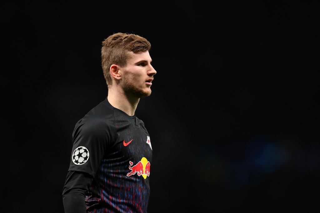 LONDON, ENGLAND - FEBRUARY 19: Timo Werner of RB Leipzig during the UEFA Champions League round of 16 first leg match between Tottenham Hotspur and RB Leipzig at Tottenham Hotspur Stadium on February 19, 2020 in London, United Kingdom. (Photo by Catherine Ivill/Getty Images)